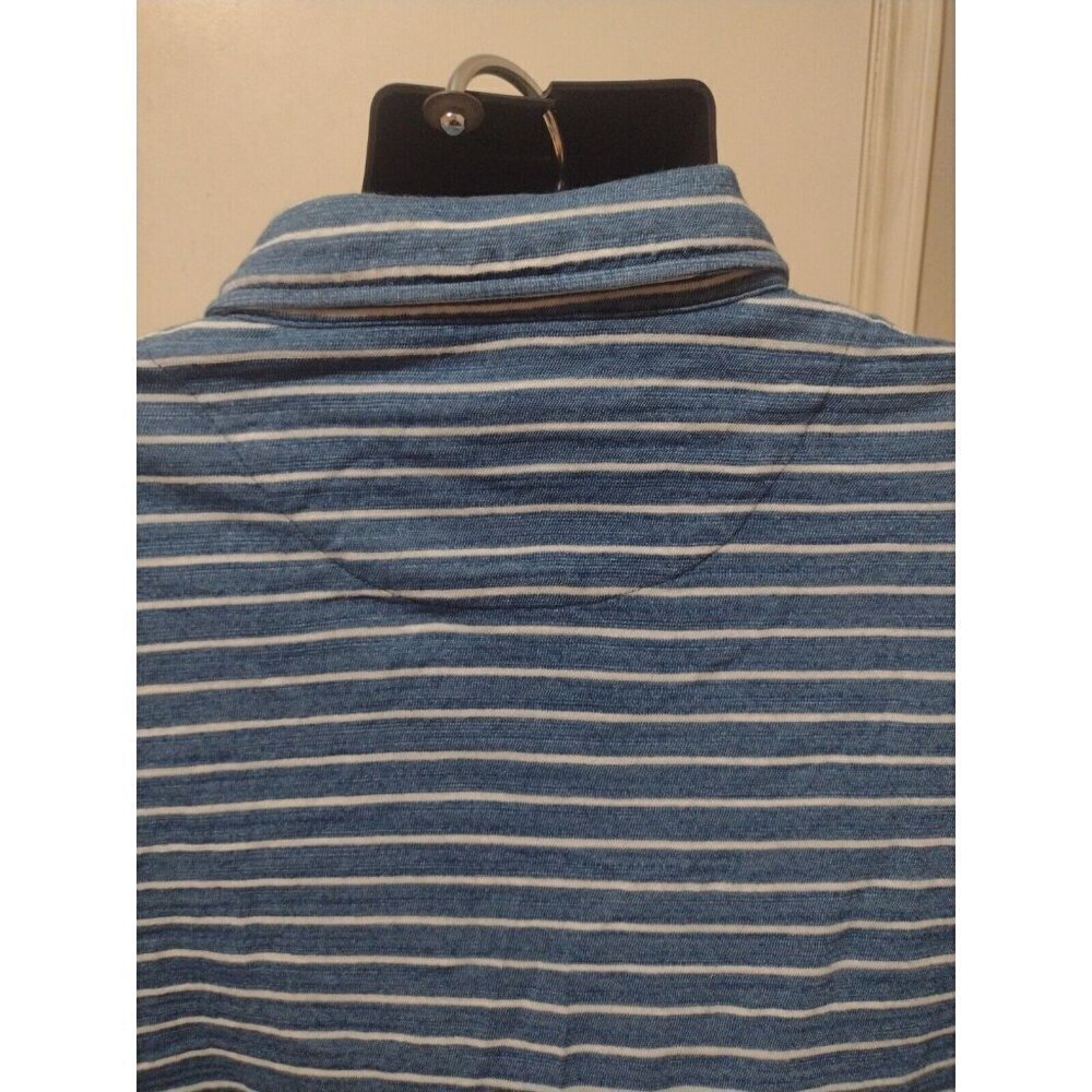 Johnnie-O Sz. XL Navy Blue Striped Golf Performance Polo Shirt! - Picture 6 of 10
